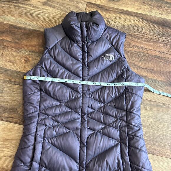 North Face 550 Puffer Vest Goose Down Metallic Purple Women's Small Nylon Zip - Picture 4 of 11